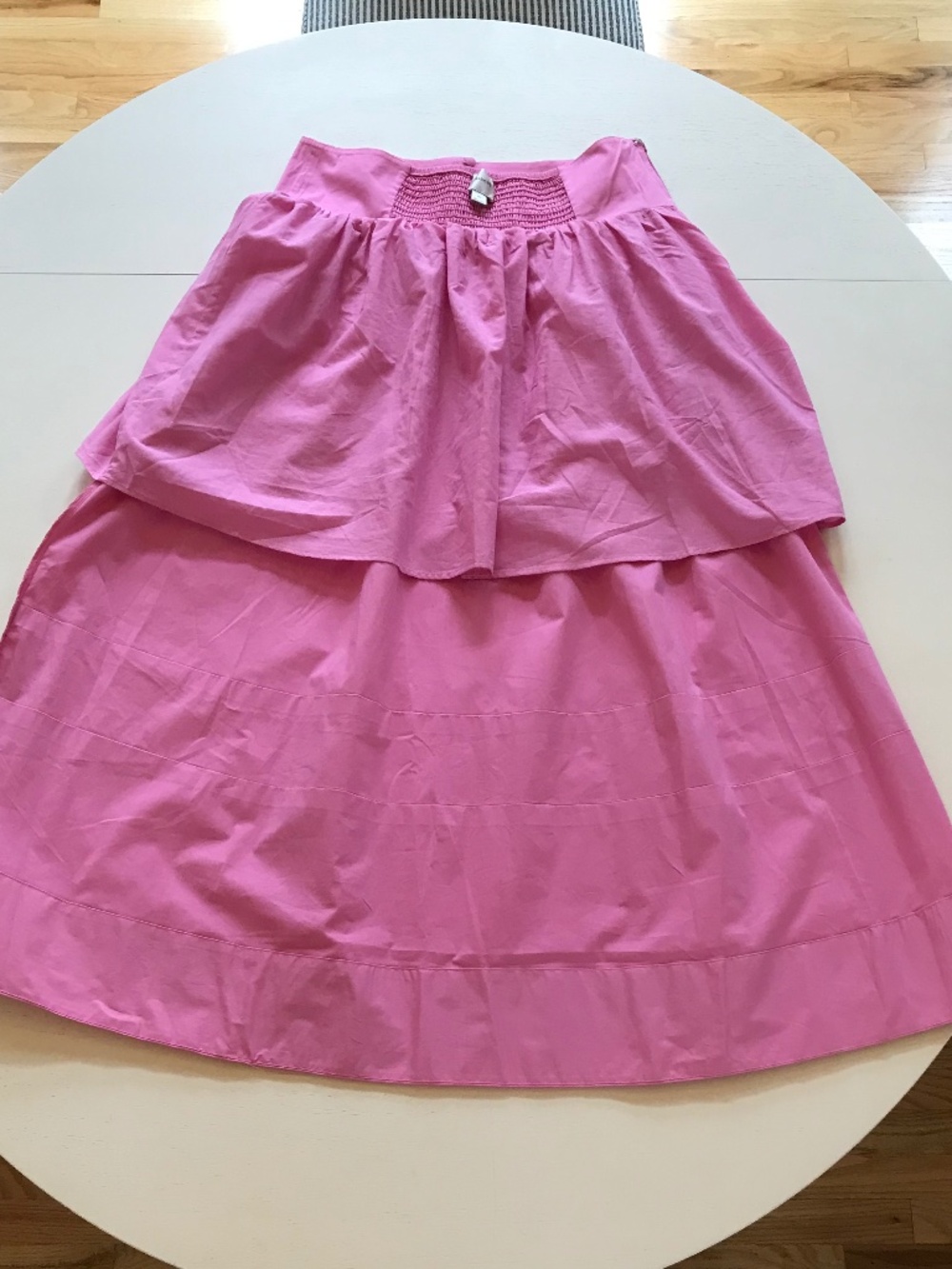 MAEVE BOHO-CHIC PINK BUTTON WAIST FLOWY MIDI SKIRT - Picture 8 of 15